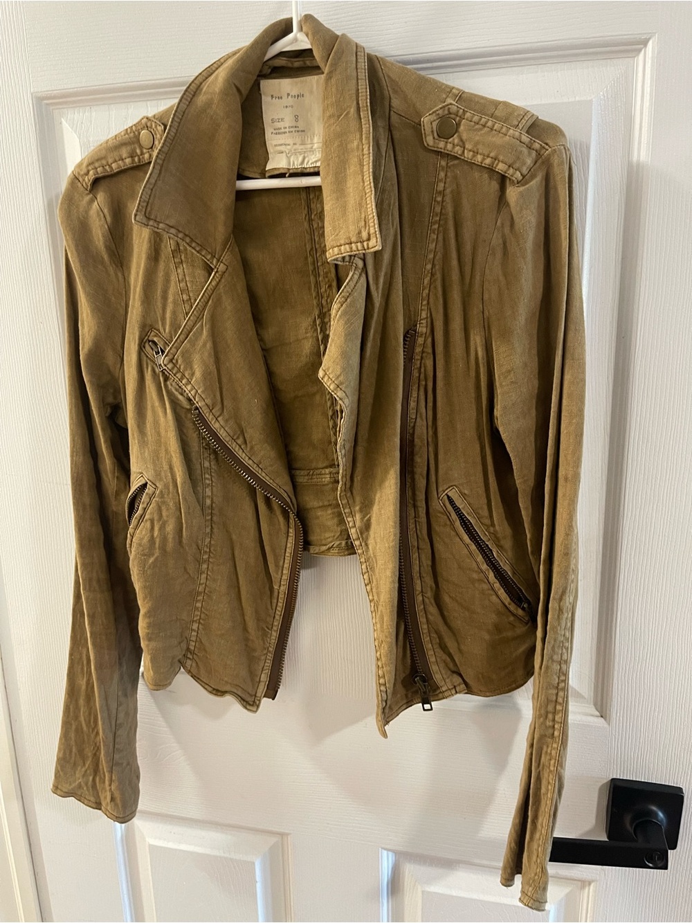 Free People Military Olive Moto Jacket